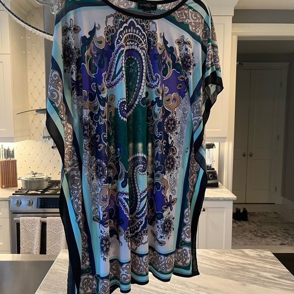 Mod INC INTERNATIONAL CONCEPTS caftan flowing top or cover up one size - Picture 4 of 17